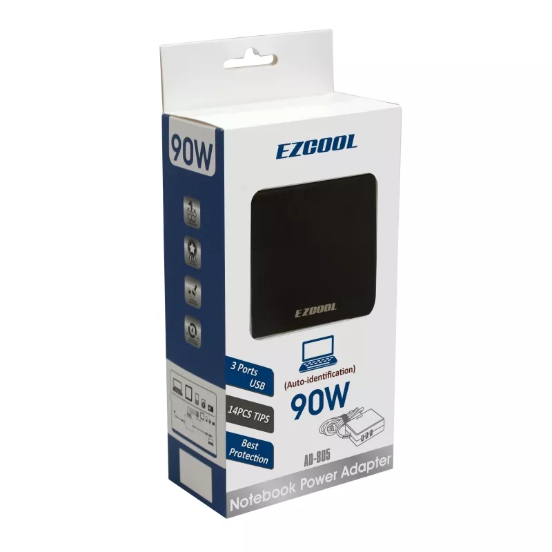 מטען אוניברסלי למחשבים לניידים דגם AD-805 מבית EZCOOL