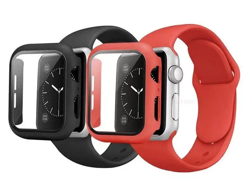 רצועת סיליקון כולל מגן מסך לשעוני Apple במידה 42 מ"מ (מיקס צבעים)