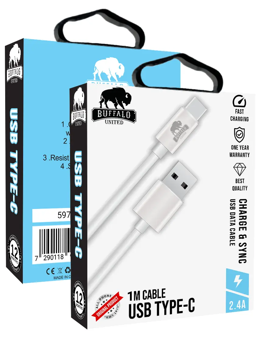 כבל USB Type-C באורך 1 מטר מבית באפאלו