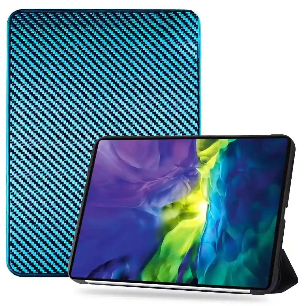 כיסוי ספר מגנט דמוי קרבון ל- iPad Pro 11 2024 בצבע תכלת