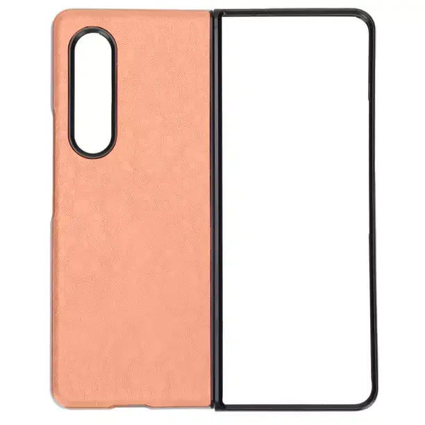 כיסוי דמוי עור ל- Samsung Z Fold 5 בצבע כתום אפרסק