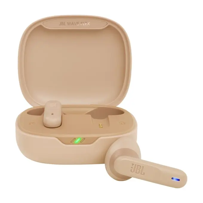 אוזניות TWS דגם Wave Flex מבית JBL בצבע בז'
