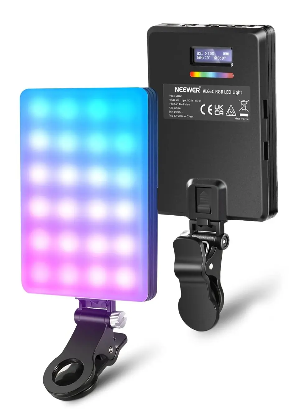 תאורה ניידת עם קליפס דגם LJ-S02 RGB