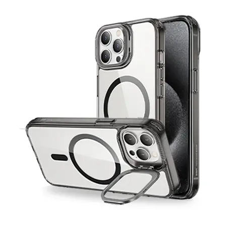 כיסוי מט יוקרתי עם סטנד חלון ותמיכה ב-MagSafe ל- iPhone 12/12 Pro בצבע אפור
