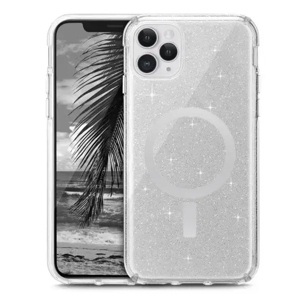 כיסוי קשיח במיוחד עם נצנצים Magsafe ל- iPhone 11 Pro Max בצבע שקוף