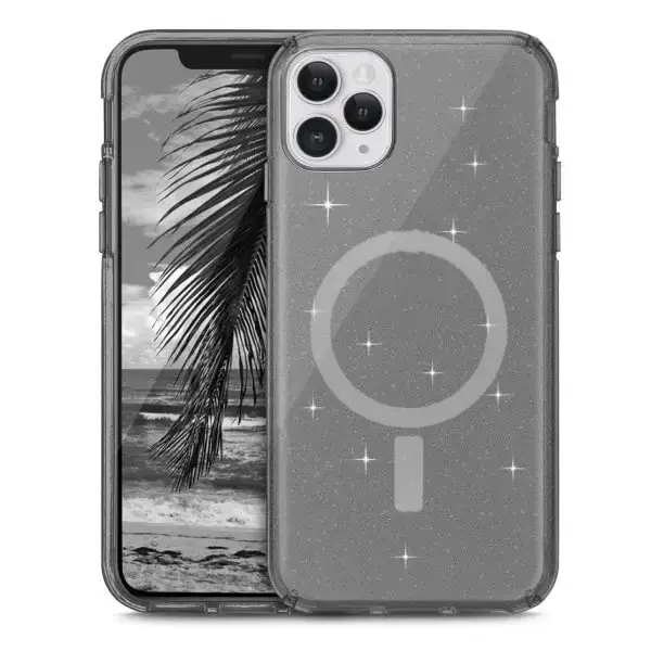 כיסוי קשיח במיוחד עם נצנצים Magsafe ל- iPhone 11 Pro Max בצבע שחור