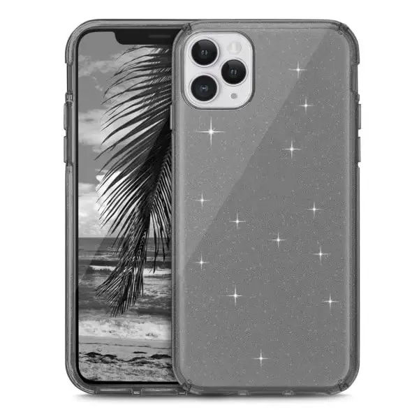 כיסוי קשיח במיוחד עם נצנצים ל- iPhone XS Max בצבע שחור