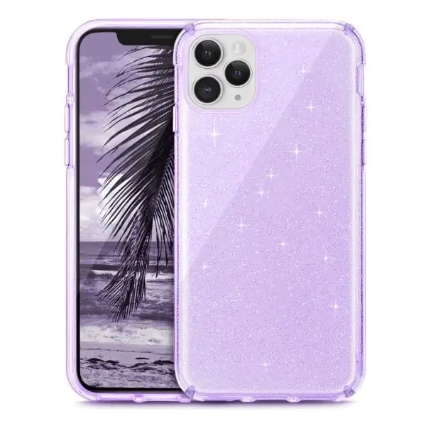 כיסוי קשיח במיוחד עם נצנצים ל- iPhone X/XS בצבע סגול