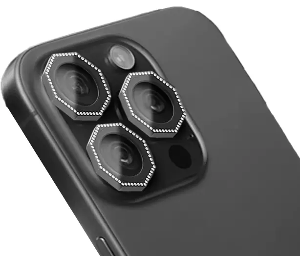 מגן זכוכית למצלמה מתומן עם זרקורים ל- iPhone 13 Pro/13 Pro Max