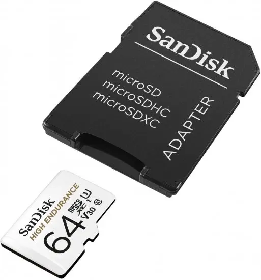 כרטיס זיכרון High Endurance Card MicroSDXC בנפח 64GB מבית SanDisk