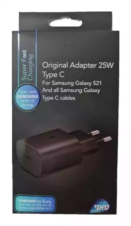 ראש מטען 25W מבית Samsung בצבע שחור
