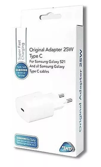 ראש מטען 25W מבית Samsung בצבע לבן