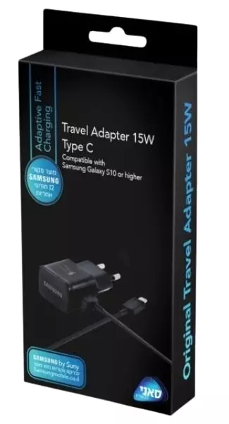 מטען 15W עם כבל באורך 1.5 מטר USB Type-C מבית Samsung בצבע שחור