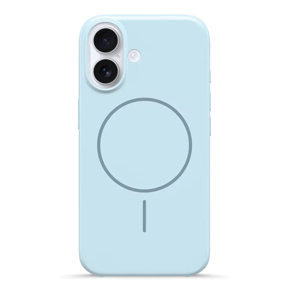 כיסוי סיליקון עם מגע קטיפה ותמיכה ב-MagSafe ל- iPhone 11 Pro Max בצבע תכלת