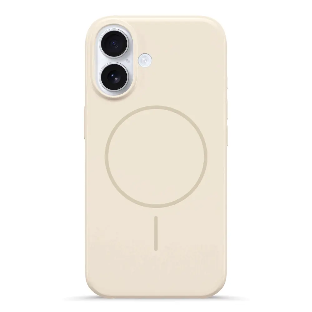 כיסוי סיליקון עם מגע קטיפה ותמיכה ב-MagSafe ל- iPhone 11 Pro Max בצבע בז'