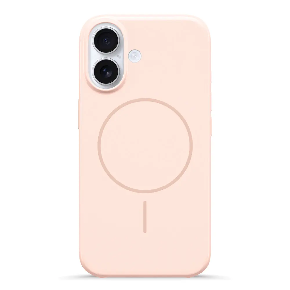 כיסוי סיליקון עם מגע קטיפה ותמיכה ב-MagSafe ל- iPhone 11 Pro Max בצבע ורוד