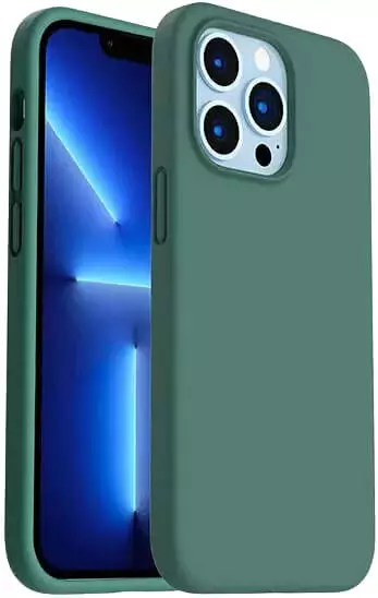 כיסוי סיליקון עם מגע קטיפה ל- iPhone 6/7/8 Plus בצבע ירוק כהה