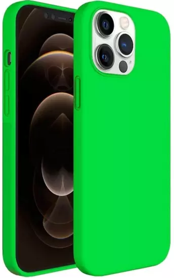 כיסוי סיליקון עם מגע קטיפה ל- iPhone 12 Pro Max בצבע ירוק זוהר