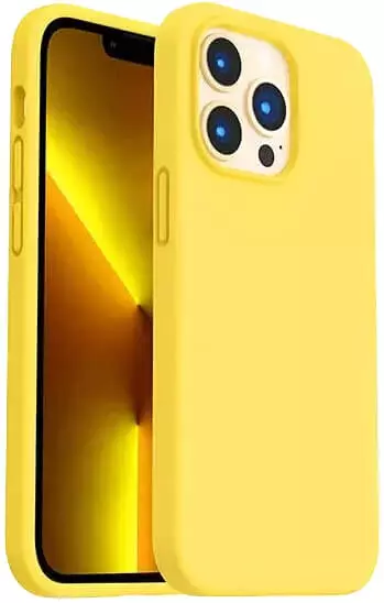 כיסוי סיליקון עם מגע קטיפה ל- iPhone 11 Pro Max בצבע צהוב