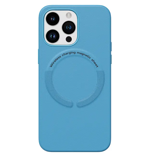כיסוי סיליקון עם מגע קטיפה MagSafe ל- iPhone 14 Plus בצבע תכלת