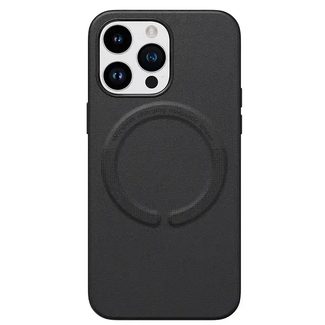 כיסוי סיליקון עם מגע קטיפה MagSafe ל- iPhone 14 Plus בצבע שחור