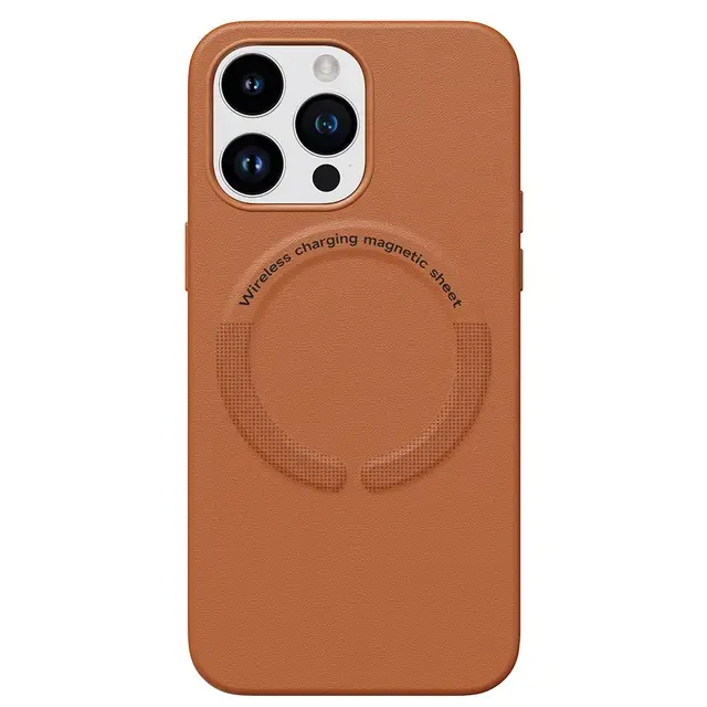 כיסוי סיליקון עם מגע קטיפה MagSafe ל- iPhone 14 Plus בצבע חום