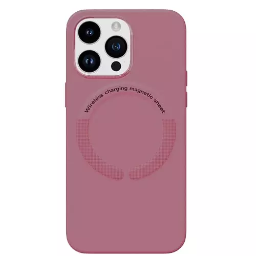 כיסוי סיליקון עם מגע קטיפה MagSafe ל- iPhone 13 Pro בצבע ורוד עתיק