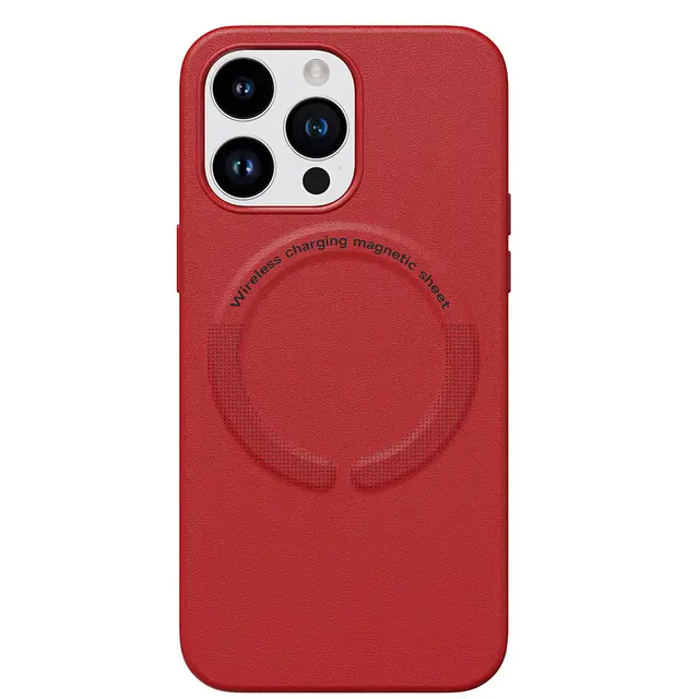 כיסוי סיליקון עם מגע קטיפה MagSafe ל- iPhone 14 Plus בצבע אדום