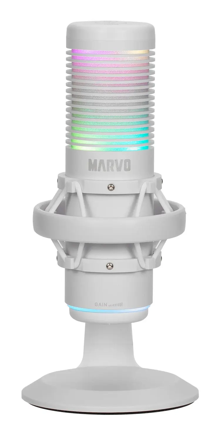 מיקרופון גיימינג דגם Mic-07 מבית Marvo בצבע לבן