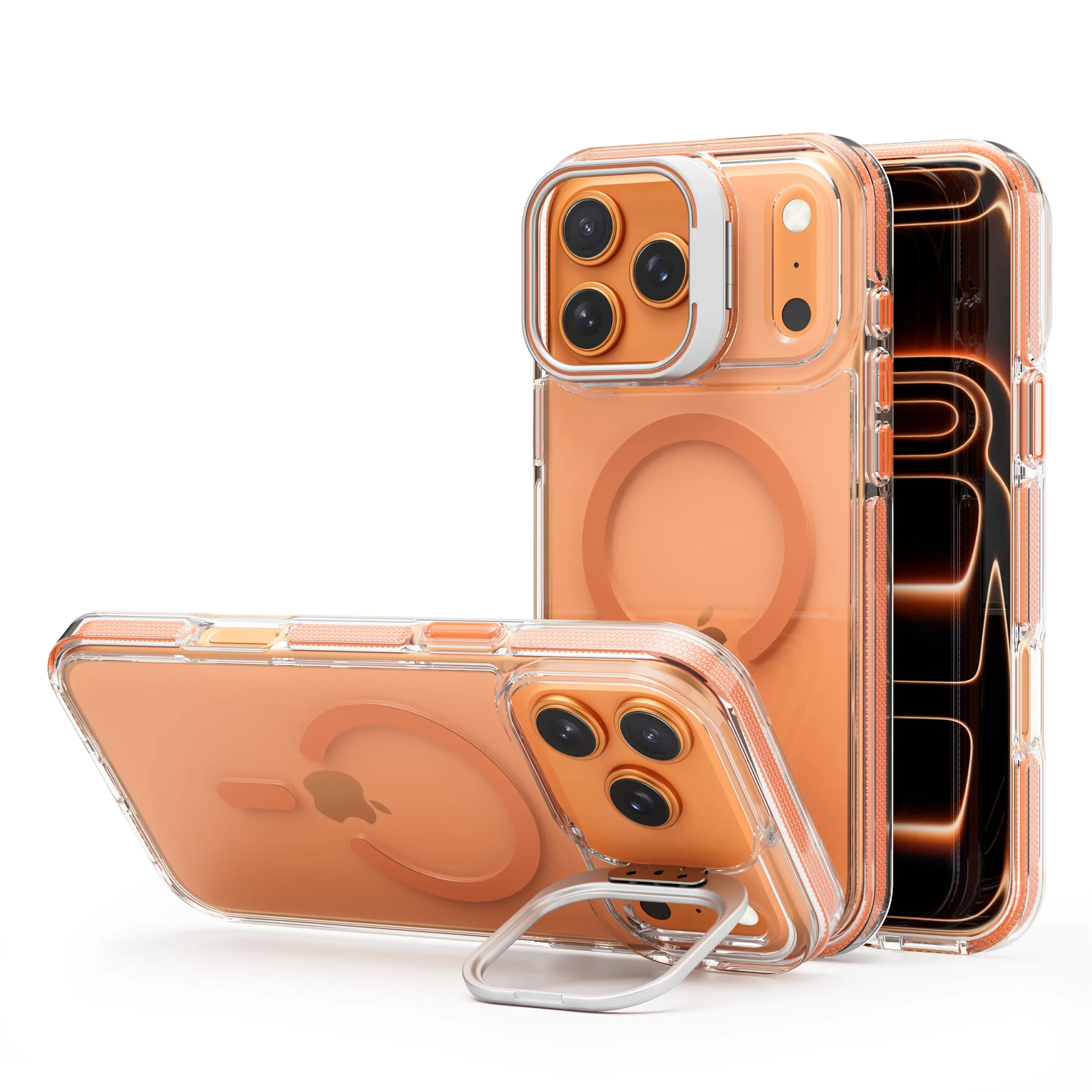 כיסוי Nanox Clear Magsafe Window ל- iPhone 15 Pro Max בצבע כתום