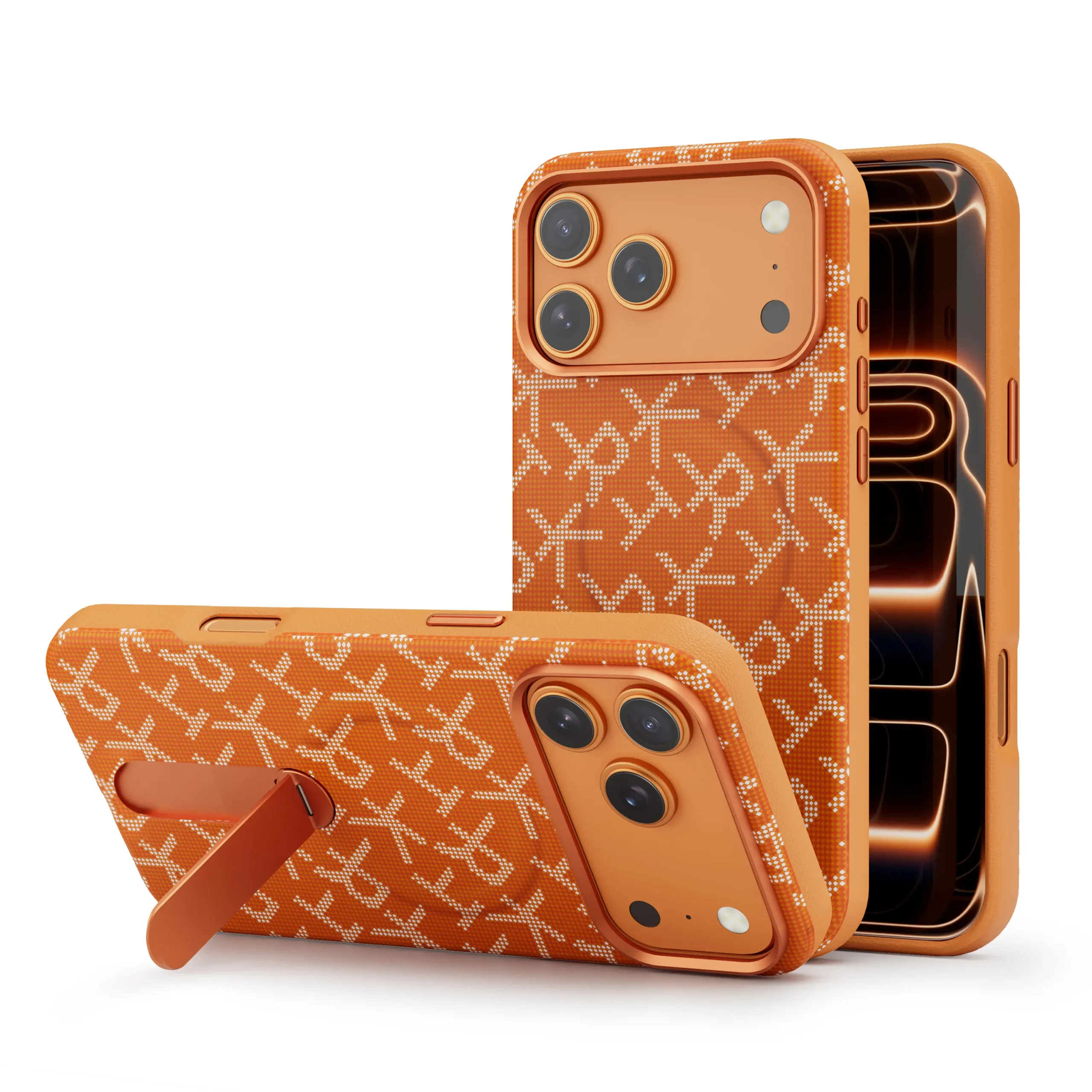 כיסוי Nanox Texture Magsafe ל- iPhone 15 Pro בצבע כתום