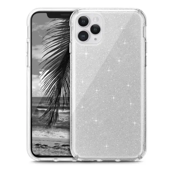 כיסוי קשיח במיוחד עם נצנצים ל- iPhone 17 Pro Max בצבע שקוף