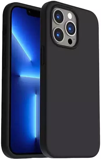 כיסוי סיליקון עם מגע קטיפה ל- iPhone 17 בצבע שחור