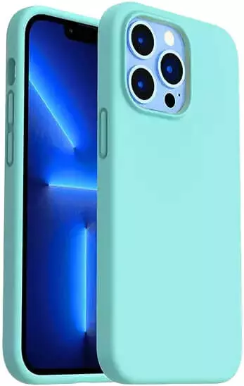 כיסוי סיליקון עם מגע קטיפה ל- iPhone 17 בצבע טורקיז