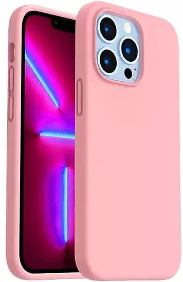 כיסוי סיליקון עם מגע קטיפה ל- iPhone 17 בצבע ורוד