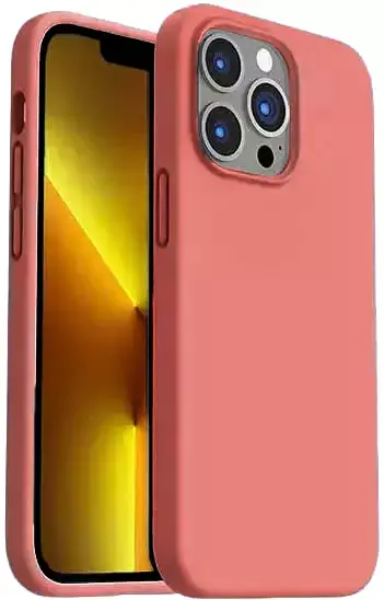 כיסוי סיליקון עם מגע קטיפה ל- iPhone 17 Air בצבע אדום פסטל