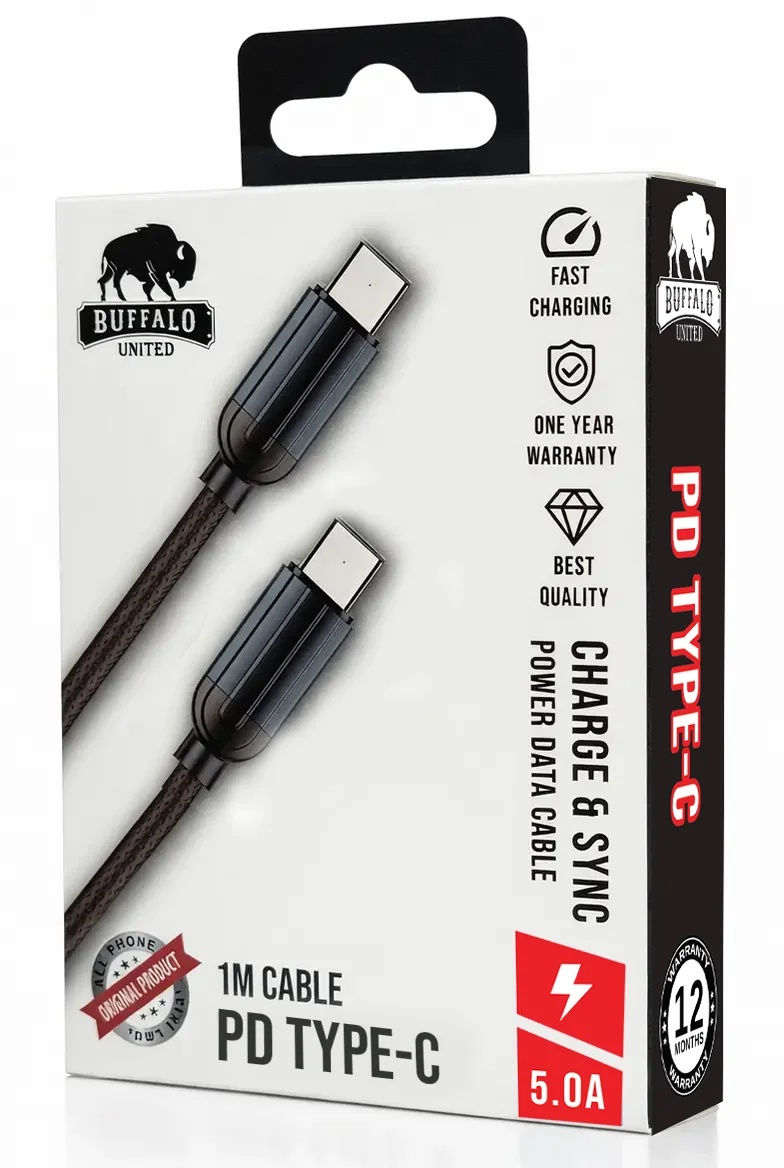 כבל USB-C ל-USB-C באורך 1 מטר דגם Black Pro