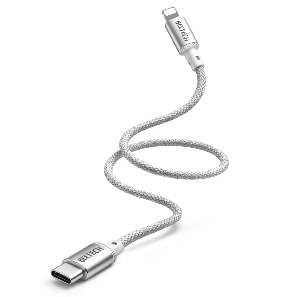 כבל Type-C ל-Lightning באורך 1 מטר דגם Shielded מבית BeeTech