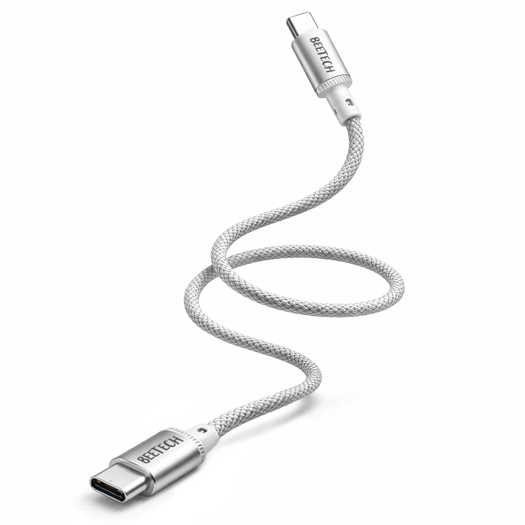 כבל USB-C ל-USB-C באורך 1 מטר דגם Shielded מבית BeeTech