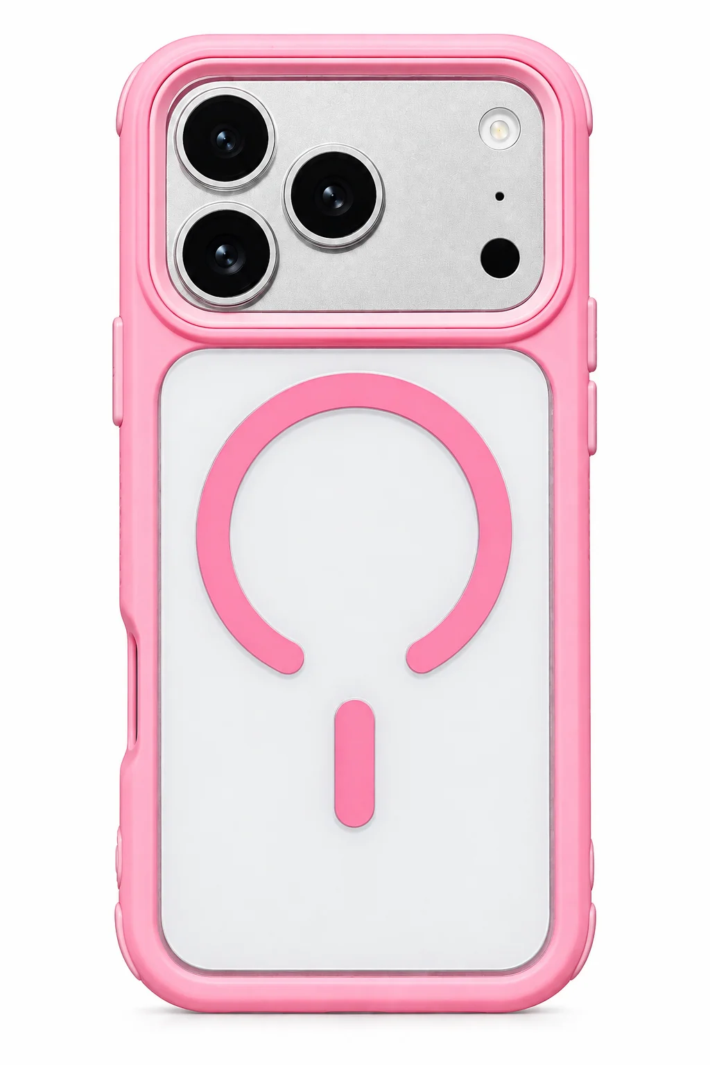 כיסוי קומבו 2 שכבות איכותי ותמיכה ב-MagSafe ל- iPhone 15 Pro Max בצבע ורוד
