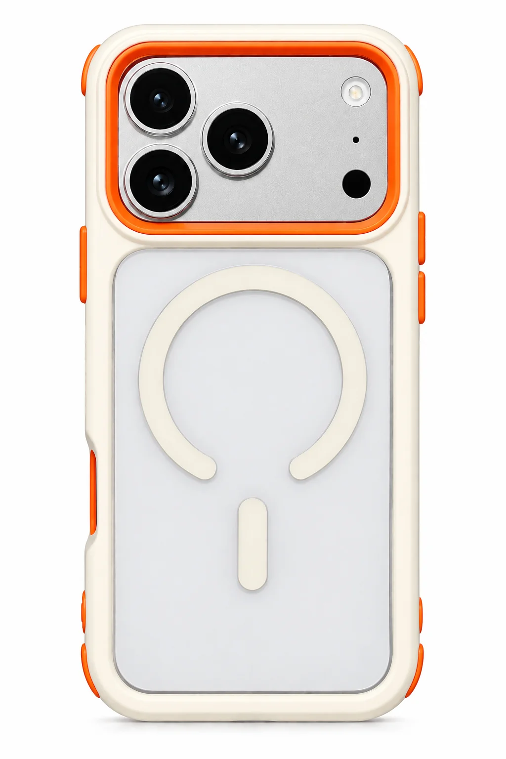 כיסוי קומבו 2 שכבות איכותי ותמיכה ב-MagSafe ל- iPhone 15 Pro Max בצבע לבן